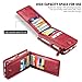 For iPhone 6 6s Case, FLOVEME Vintage 2 in 1 Zipper Magnetic Wallet Leather 18 Card Slots Handbag Full Protection Flip Pouch Kickstand Cover Holder for Apple iPhone 6 6s 4.7 inch - Red