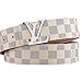 Fashion Leather Metal Buckle Lv Belt Unisex Belt for men Casual Business (white, 125cm)