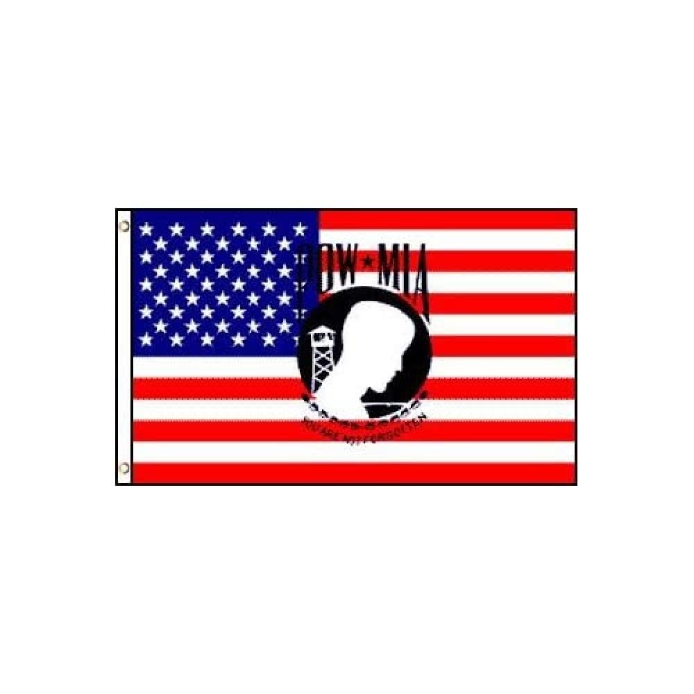 AZ FLAG - Usa With Pow-Mia Logo Flag - 3x5 Ft - 100D Polyester American Pow Mia Remember Banner with Two Metal Grommets - Fade Resistant - Vivid Colors - 3' x 5' Feet - 150x90 Cm
