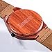 Tamlee Red Sandalwood Men's Wooden Watch with Soft Genuine Leather Strap Wood Wristwatch