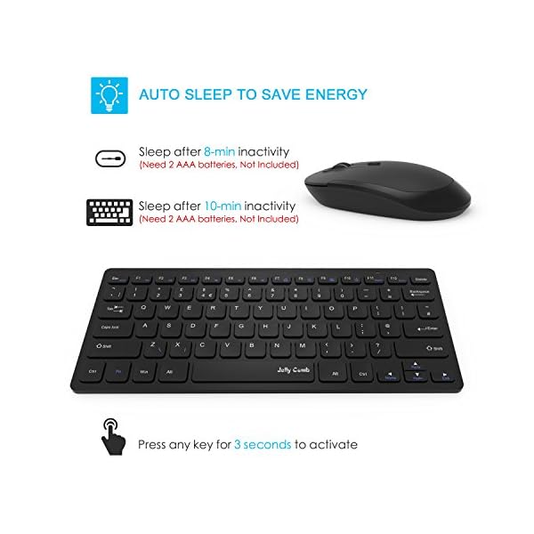 Wireless-Keyboard-and-Mouse-Set-Jelly-Comb-KUT019-24G-Ultra-Slim-Compact-Wireless-Keyboard-Mouse-Combo-QWERTY-UK-Layout-for-PC-Desktop-Computer-Notebook-Laptop-Black Jelly Comb Wireless Keyboard and Mouse Set, KUT019 2.4G Ultra Slim Compact Wireless Keyboard Mouse Combo QWERTY UK…