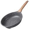 Nonstick-Frying-Pan-Skillet-20cm-Stone-Pans-Cookware-Granite-CoatingPans-Saucepans-Omelette-Skillet-Grey-8-inch ZUOFENG Non Stick Frying Pans 20cm, Non-Stick Omelette Fry Pan, Granite Frying Pan Stone Pans