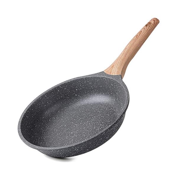 Nonstick-Frying-Pan-Skillet-20cm-Stone-Pans-Cookware-Granite-CoatingPans-Saucepans-Omelette-Skillet-Grey-8-inch ZUOFENG Non Stick Frying Pans 20cm, Non-Stick Omelette Fry Pan, Granite Frying Pan Stone Pans