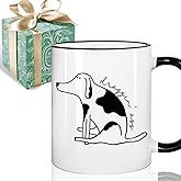 Puouoonyi Funny Draggin Dog Coffee Mug Dogs Lovers Dog Owner Gift, Veterinary Medicine Appreciation Gifts for Women Men, Practitioner Animal Doctor Coffee Mug 11oz