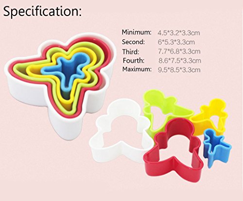 32 PCS Cake Cutter Cookie Cutter Set, Biscuit Cutter Set, Multi-size Sandwich Fondant Cake Fruit Vegetable Shapes Cutter Set (Square, Round, Star, Heart, Flower, Gingersnap)