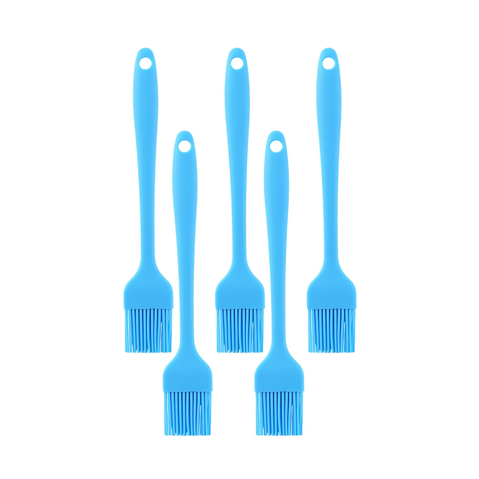 Acpetdr 5Pcs Silicone Pastry Brush, Blue, Set of 5, Silicone Handle, Non-Scratch, Dishwasher Safe