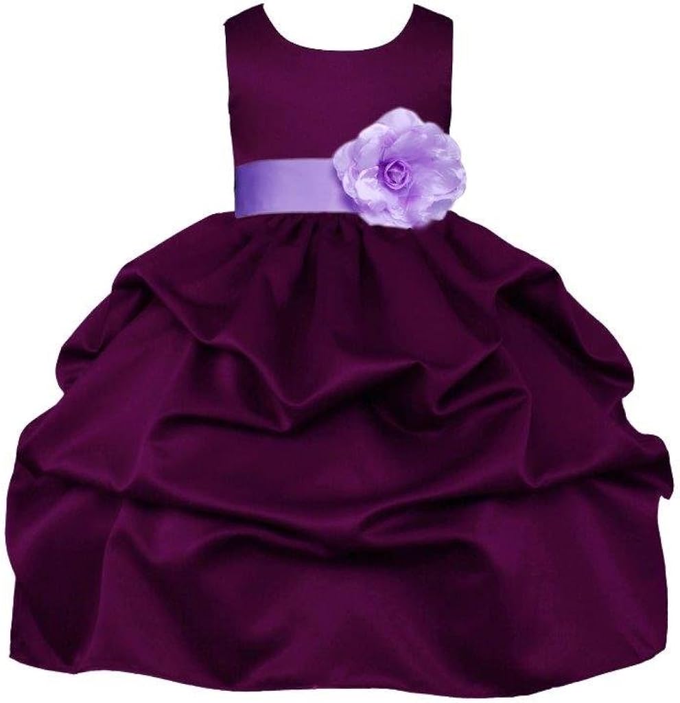 plum purple flower girl dresses
