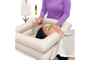 GBH-MED Bedside Inflatable Shampoo Basin Set - Bedridden Hair Washing Bowl System, Hair Shower Bed Bath Supplies for Patient, Disabled, Elderly (Set of 5)