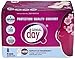 Genial Day Organic Cotton Unscented Eco Certified Super Absorbency Pad with Wings Featuring Odor Control Anion Strip Heavy Flow - 2 Packs of 8