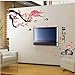 All River Into the Sea Plum Blossom Lotus Flowers Removable Wall Decals Sticker for Living Room