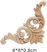 4 Pcs Wood Carving Decal Corner Applique Unpainted Door Cabinet Window Home view 3