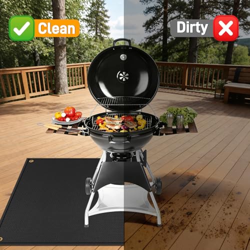 70 x 48 in Grill Mats for Outdoor Grill Compatible with Blackstone 28in & 36in Griddle, Fireproof Griddle Mats for Grilling to Protect the Deck, Griddle Accessories Compatible with Blackstone - 0.6mm