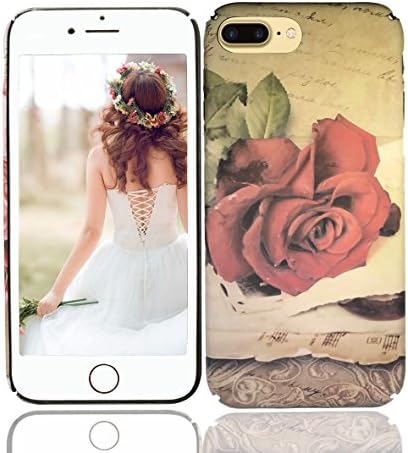 iPhone 8 Plus Case, iPhone 7 Plus Case, Vivafree Girl [Premium Floral Series] Flower Design with TPU Bumper - Soft Slim Silky Flexible Silicone Cover Cellphone Case - Rose