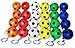 Novel Merk 24 Multi-Color Soccer Sports Ball Keychains Pack Includes Red, White, Yellow, Orange, Green, & Blue for Kids Party Favors & School Carnival Prizes