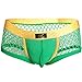 YiZYiF Men's Openwork Mesh Breathable Cool Sexy Bikini Briefs Swimwear Underwear Green Large