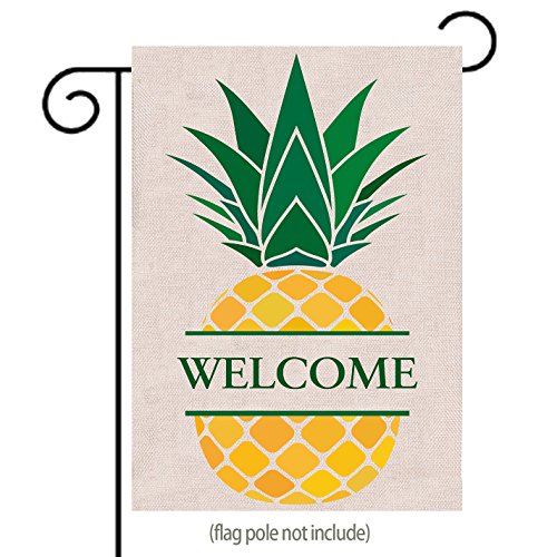 Welcome Pineapple Garden Flag| Double-sided, Burlap, Great Design Yard Flag to Brighten Up Your Home 12.5"X18" - Thumbnail 3