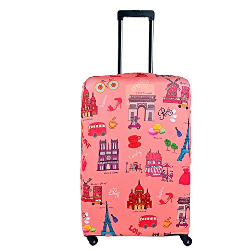 L Size Paris Famous Building Travel Luggage Suitcase Trolley Case