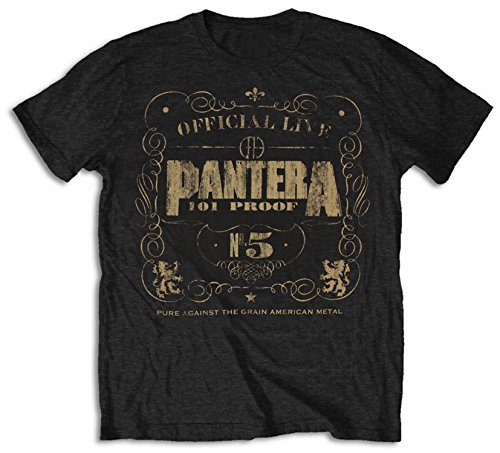 Pantera Mens T Shirt Black 101 Proof Distressed Band Logo Official