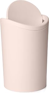 TATAY 6L Bathroom Bin with Swing Lid Beige 19x19x28 cm Spain Made view 2