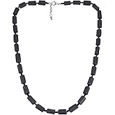 HASKARE Protection Crystals Black Tourmaline Necklace for Men, Genuine Raw Stone Crystal Necklaces Tourmaline Bamboo Adjustable Beaded Necklace, Gift Ideas for Him Christmas Birthday Fathers Day