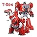 Volcanicus Transformer Power Ranger Grimlock Alloy Dinosaur Action Figure Robot Toys Gifts for Kids Boys (Grimlock(Red T-rex)