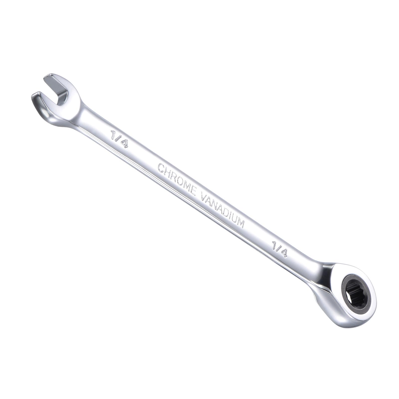 CoCud Ratcheting Wrench, 1/4" Head SAE 72-Teeth, Cr-V Combination Wrench Spanner - (Applications: for Repairing Home Tasks)