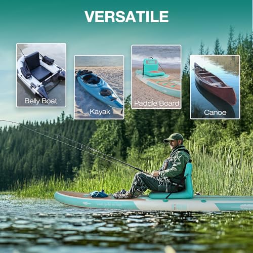 Niphean Paddle Surf Seat Ergonomic and Robust Backrest, Inflatable Kayak Seat, Compatible with Canoe, Boat, Sup Kayak, Paddle Surf Chair with Backrest for Versatile Use, No Tie Needed