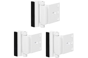 TOYFUL 3 Pack Door Reinforcement Locks with 12 Screws, Home Security Door Lock Stop for Toddler, Childproof Door Lock Night Lock Withstand 800 Lbs White