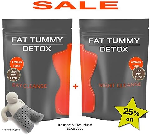 FTT Alternative - (Same Tea will give Same Results) - Fat Tummy Detox - 4 Week Program - 30 x Day &amp; 15 x Night Cleanse - Herbal Tea - SAVE - 25% Off - For a Limited Time