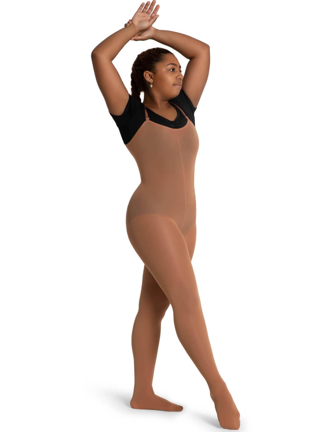 Capezio Convertible Body Tight, Dark Suntan, SM