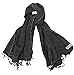Bersuse 100% Cotton Troy Stonewashed Turkish Towel - 37x70 Inches, Black