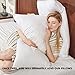 puredown Natural White Goose Feather Down Pillow Egyptian Cotton Cover 500 Fill Power King Size Set of 2