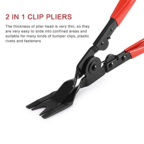 ALLOMN 3pcs Clip Plier Set Fastener Remover Auto Body Repair Tools with Storage Bag for Car Door Panel Dashboard