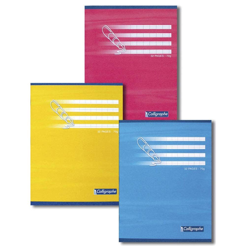 Calligrapher 505C A Writing Notebook (a Clairefontaine Brand) - 17x22cm - 32 Pages Double Line 3mm Vertical Spacing - Paper 70 g - Offset Card Cover - Random Colour
