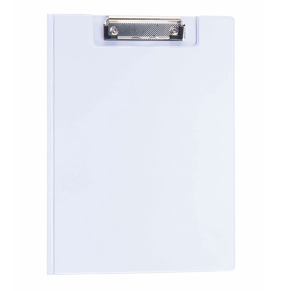eBuyGB A4 Durable PVC Clipboard with Folding Cover - White