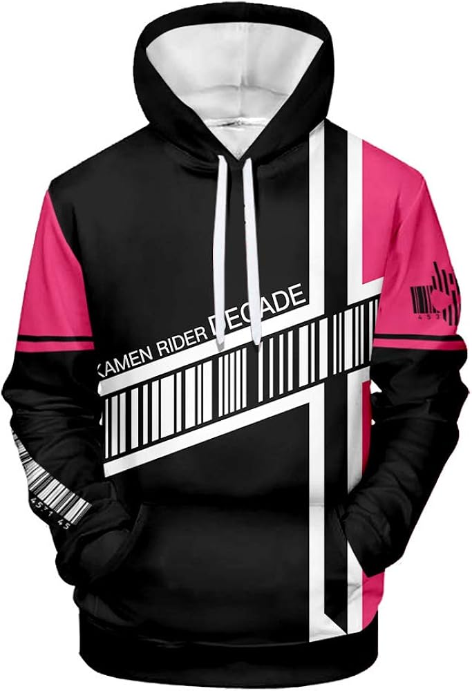 Men's Kamen Rider Hoodie 3D Printed Long Sleeves Pullover Sweatshirt Fancy Streetwear Cosplay Costume
