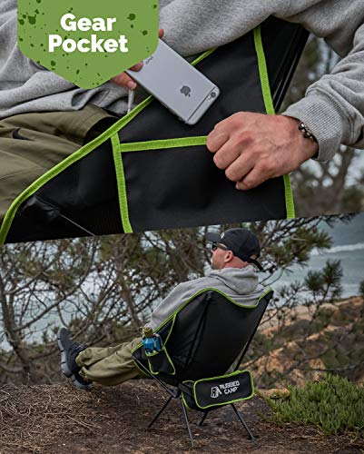 Rugged Camp Portable Folding Chair - Perfect for Camping, Beach, Sporting Events, Festivals - Camping Gear Accessory and Outdoor Folding Chair