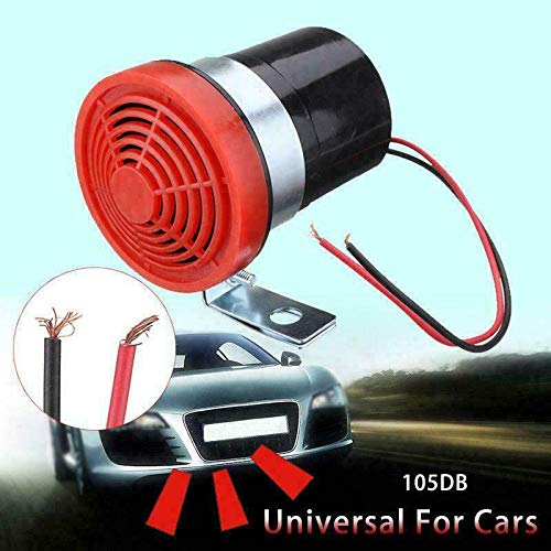 Riloer Universal 12V 105db Reverse Alarm Buzzer, Auto Backup Alarm, Horn, Siren, Warn Beeper, Car (1 Pack, Manual Wiring, Compatible with Passenger Car & Truck)