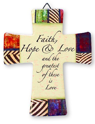Faith - Glazed Porcelain Cross -- Sacred Spiritual Easter wall Decor