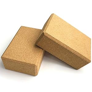 TOMSHOO Cork Yoga Block 24 x 16 x 8.8cm – 100% Natural and Durable Cork High Density Yoga Bricks – Ideal for Yoga, Pilates, Stretching and Fitness