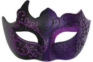 Seglorwy Masquerade Mask for Men Vintage Venetian Mardi Gras Halloween Christmas Party Masks (Purple Color)