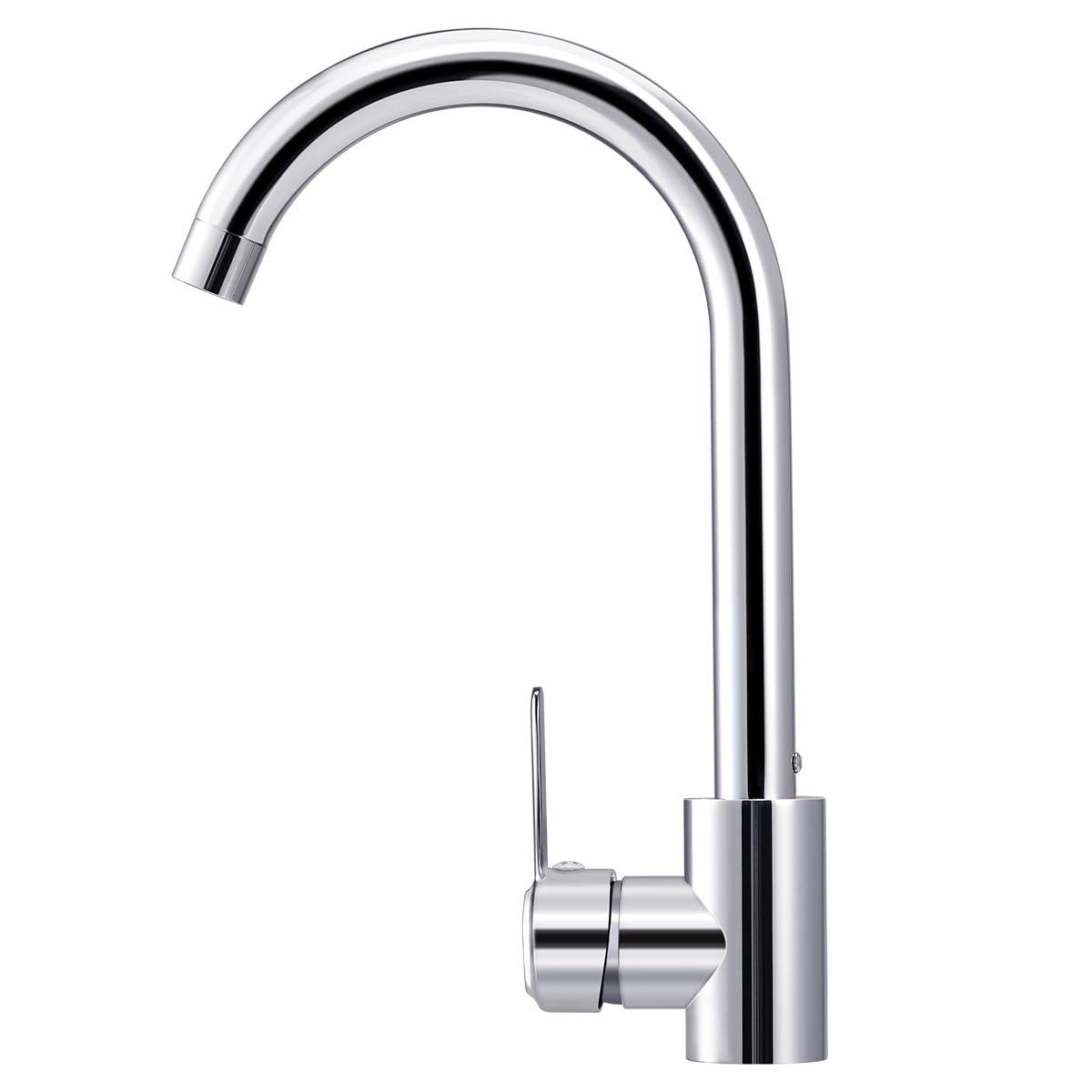 Hanstore Kitchen Sink Mixer Tap with Hoses, Modern Stainless Steel 360° Monobloc Single Lever Swivel Spout, Kitchen Faucet with Free Choice of Cold and Hot Water for UK Standard Fittings