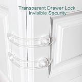 Vobulafy Baby Safety Cupboard Locks 4 Pack Child Proofing Latches Transparent view 5
