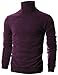 Ohoo Mens Slim Fit Long Sleeve Turtleneck Mixed Ribbed Hem Pullover Sweater