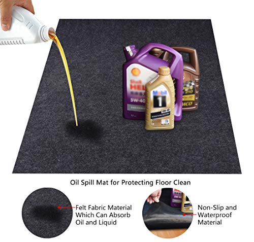 KALASONEER Oil Spill Mat,Absorbent Oil Mat Reusable Washable,Contains Liquids, Protects Driveway Surface,Garage or Shop,Parking,Floor (36inches x 30inches)