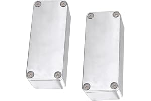 LKRXW 2Pcs 1590A Guitar Effect Pedal Case Diecast Metal Aluminum Stomp Box Case Enclosure Electronics Project Box Enclosure with Screws 92mmx38mmx31mm 3.62" x 1.50" x 1.22"