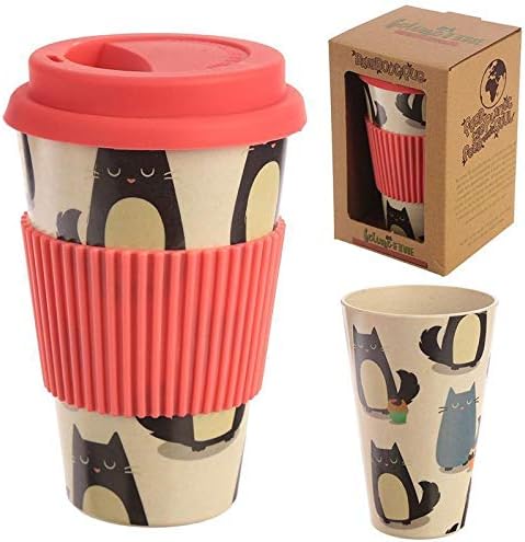 Bags of Room - Feline Fine Cat Design Eco-Friendly Bio degradable Bamboo - Travel Cup/Coffee Mug