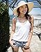 AbbyLexi Womens UV Sun Protective Roll-Up Summer Visor Straw Hat, Beige White Mix