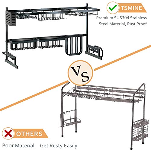 Over-the-Sink-Dish-Drying-Rack-Tmsine-Adjustable-2-Tier-Large-Dish-Dryer-Rack-for-Kitchen-Organizer-Storage-Space-Saver-Shelf-Utensils-Holder-Tableware-Drainer-32-Sink-Size--395inch