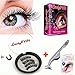 Triple Magnetic Eyelashes by LadyFHN | 3D Reusable 3 Magnets False Lashes for Natural Look (1 Pair 4 Pieces) No Glue & No Pain + Extension Applicator Tool Remover Clip Tweezers Nipper plus Ebook
